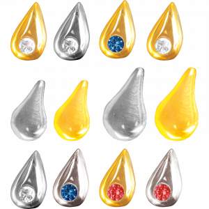 izi Tropfen / Zirkon-Schmuckstein - weißgold